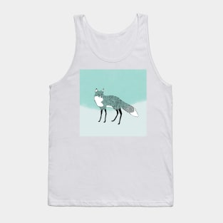 Black and white fox standing in the snow Tank Top